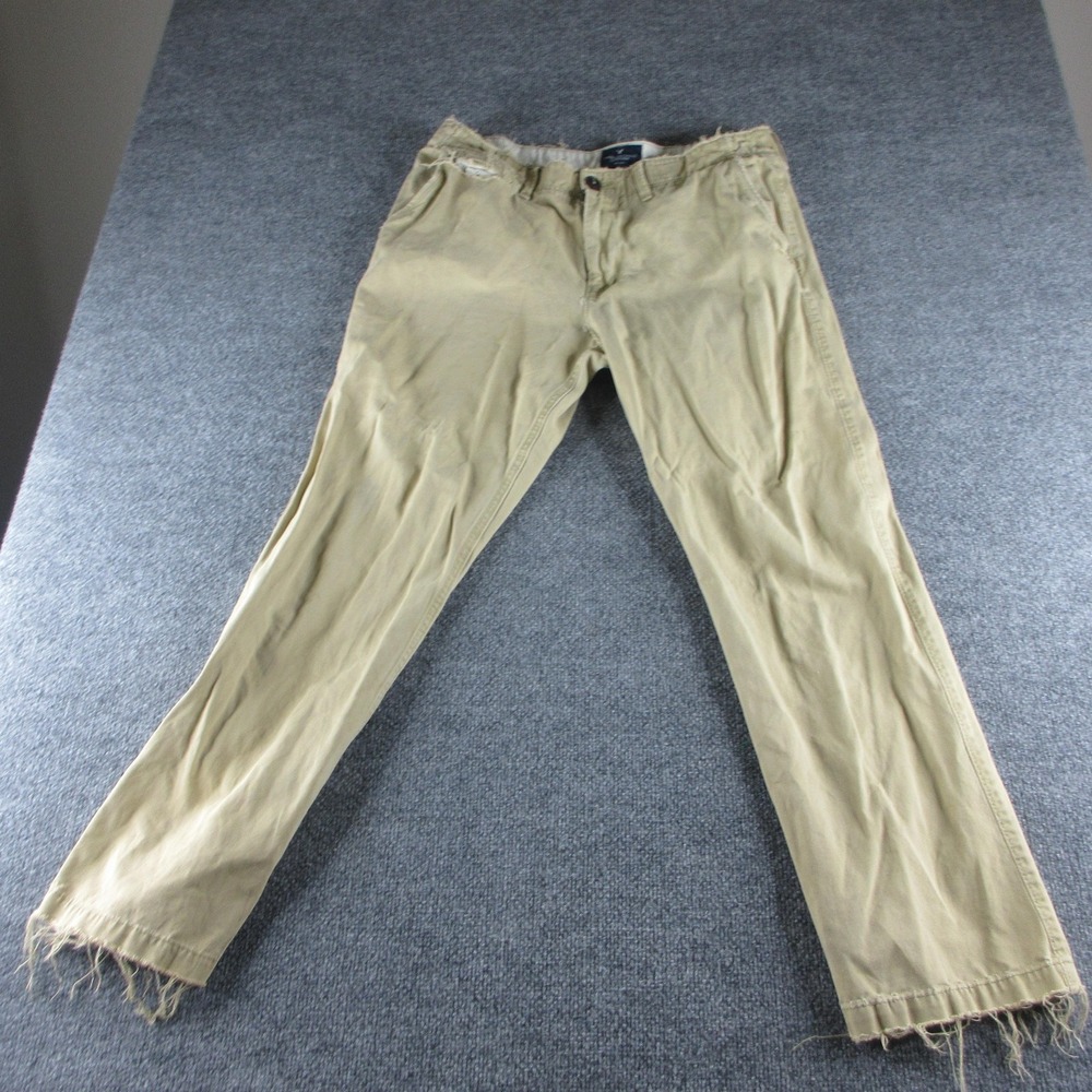 American Eagle Outfitters Pants Mens 36x32 Beige Relaxed Straight Distressed